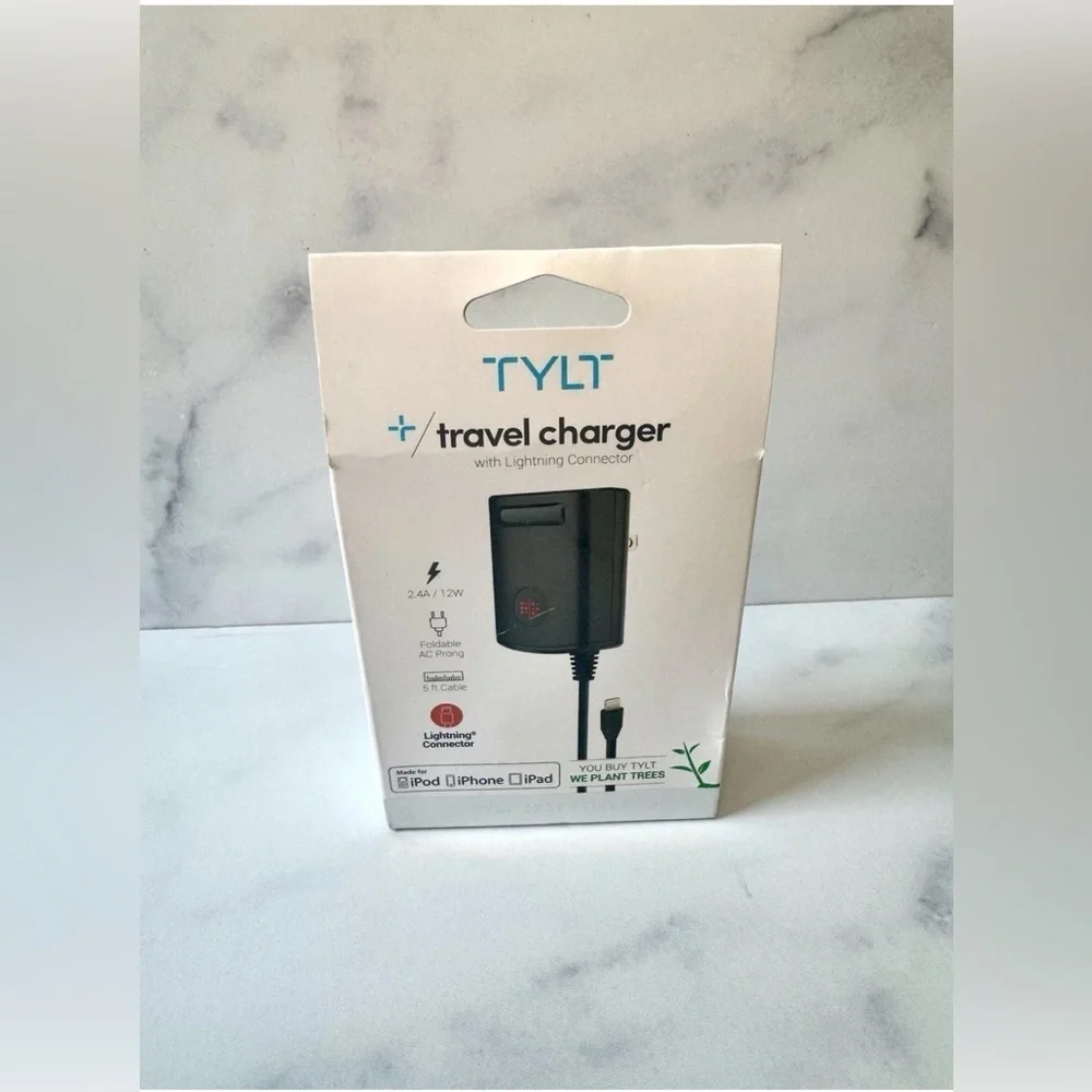 TYLT High-Speed Wall iPhone Charger w/ Built-In Lightning Cable – New Sealed